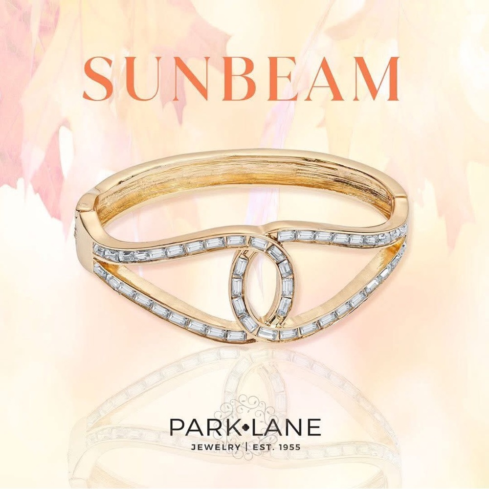Park Lane SUNBEAM Crystal & Gold Bangle Cuff Bracelet